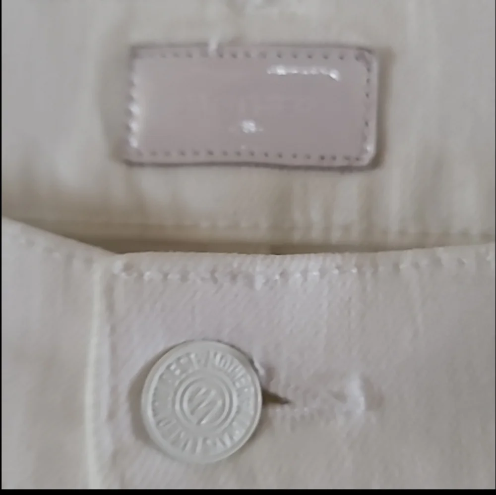 MOTHER The Hustler Ankle Fray Hem Jeans White Straight Flare - Picture 3 of 15